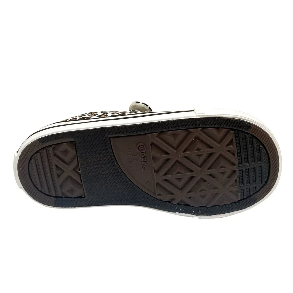 Converse Chuck Taylor Toddler Girls Slip-on Sneakers 9 Brown/White Leopard Print